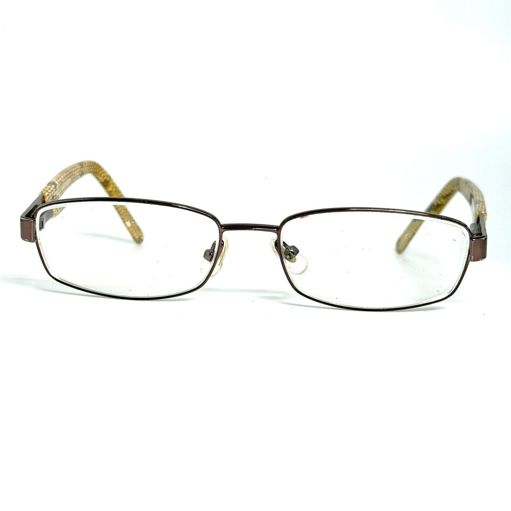 Tory Burch TY 1018 117 Brown Metal Snakeskin Rectangular Eyeglasses 53-16-135